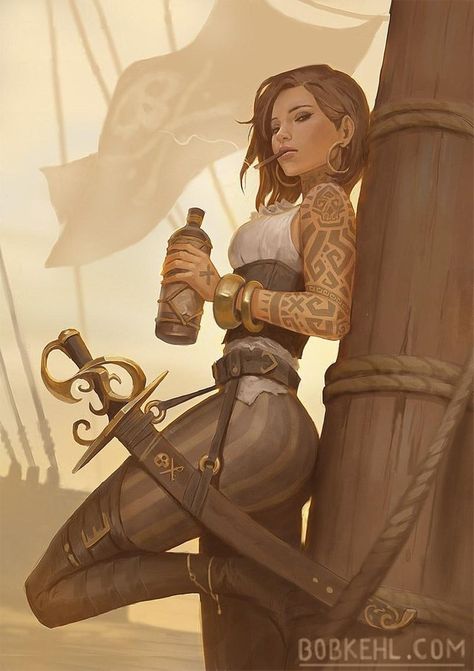 Extra Long Hairstyles, Pirate Art, 3 Sisters, Pirate Woman, Male Character, White Rum, Dungeons And Dragons Characters, Female Human, Arte Fantasy