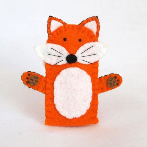 Fox Puppet, Fox Felt, Finger Puppet Patterns, Felted Wool Slippers, Felt Puppets, Felt Ornaments Patterns, Puppets Diy, Felt Finger Puppets, Puppet Patterns