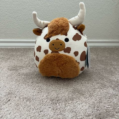 New 8” Alonzo The Highland Cow Squishmallows New With Tags 8” Smoke Free Pet Free Home No Stains Never Been Snuggled I Do Bundle And Offers Are Welcome Cute Cow Things, Rare Squishmallows Cow, Cow Print Gifts, Western Gift Ideas, Cow Room, Cow Gift Ideas, Highland Cow Decor, Cow Stuffed Animal, Car Themed Bedrooms