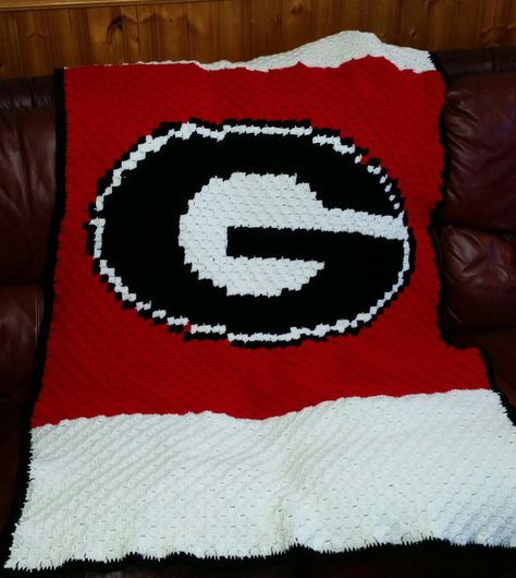 Hand Crocheted Georgia Bulldogs Blanket Georgia Bulldogs Plastic Canvas Patterns, Georgia Tech Crochet Blanket, Georgia Bulldogs Crochet, Georgia Bulldogs Crochet Blanket, Uga Bulldogs Crochet, Crochet Georgia Bulldog Blanket, Bulldog Lovey Crochet, Crochet Football Pattern, Superhero Blanket