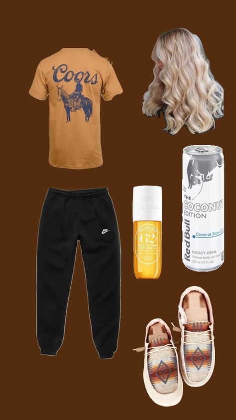 #western Country Outfits With Sweatpants, Western Outfits Women Leggings, Western Sweatpants Outfits, College Outfits Western, Country Shuffles, Cute Western Outfits For School, Fits With Sweatpants, Punchy Western Outfits, Outfits With Sweatpants