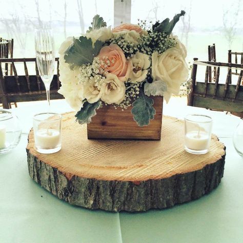 Rustic+Wooden+Box+Centerpiece+Décor+with+an+Earthy+Touch Rustic Wooden Box Centerpiece, Flower Box Centerpiece, Outdoor Wedding Centerpieces, Planter Box Centerpiece, Rose Centerpieces Wedding, Bouquet Styles, Wooden Flower Boxes, Wooden Box Centerpiece, Wood Box Centerpiece