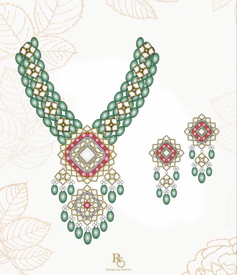 Pencil Jewelry Design, Jewellery Sketch, Jewellery Illustration, Jewelry Sketch, Art Schools, Necklace Drawing, Kundan Jewellery Bridal, Easy Backdrops, Jewellery Design Sketches