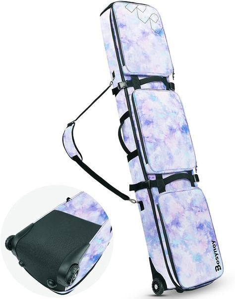 Amazon.com : Bosynoy Ski Bag with Wheels, Waterproof Roller Snowboard Bag for Flying Air Travel, 164cm (Extendable to 175 cm) Durable Padded Ski Boot Bag Storage Ski Board Boots, Helmet, Jacket, Pink : Sports & Outdoors Ski Board, Fly Air, Snowboarding Trip, Ski Boot, Ski Bag, Snowboard Bag, Pink Sports, Ski Boots, Air Travel