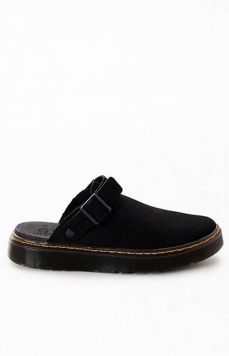 Women's Black Carlson Suede Slingback Mules Dr Martens Mules, Dr Martens Carlson, Slingback Mules, Dr Martens Womens, Stylish Sandals, Classic Leather, Dr. Martens, Pacsun, Womens Shoes Sneakers