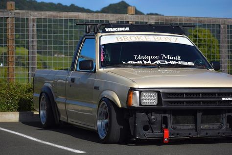 #minimachines #minitruck # stance # wide #rims Toyota Pickup For Sale, Mini Trucks Mazda, Drift Truck, Nissan Hardbody, Lowrider Trucks, Nissan Trucks, Mazda Cars, Mini Truck, Lowered Trucks