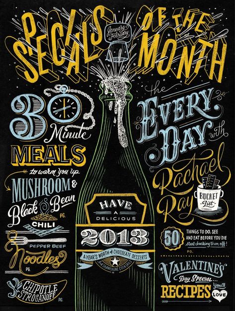 In love with this lettering - might have to start a typography board at some point! Erik Marinovich, Chalkboard Lettering, Chalk Lettering, Chalkboard Designs, Hand Lettering Inspiration, Typographic Art, Creative Typography, Types Of Lettering, Rachael Ray