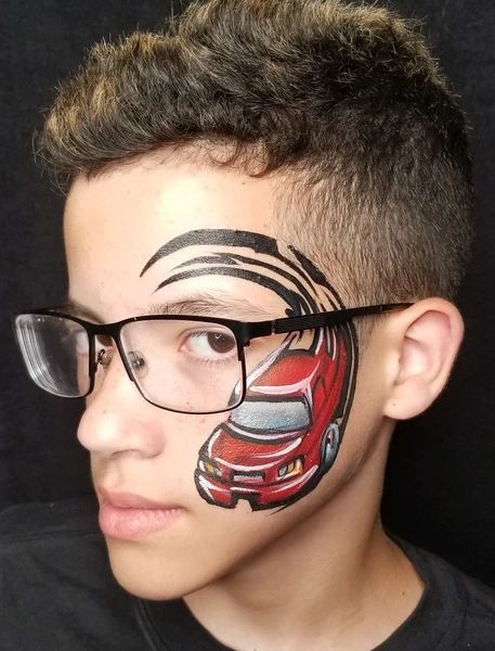 Race Car Face Paint, Car Face Paint, Face Painting For Boys, Professional Face Paint, Paint Tutorials, Paint Face, Face Painting Easy, Car Theme, Sometimes People