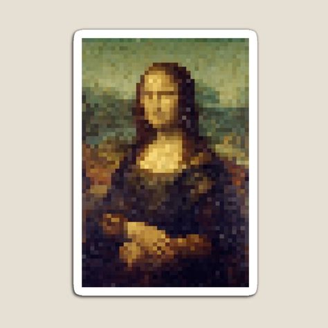 Mona Lisa Minecraft Painting Magnet Mona Lisa Pixel Art, Cute Cozy Aesthetic, Minecraft Painting, Mona Lisa Painting, Lisa Painting, Pixel Art Sticker, Cozy Aesthetic, Sticker Art, Art Works