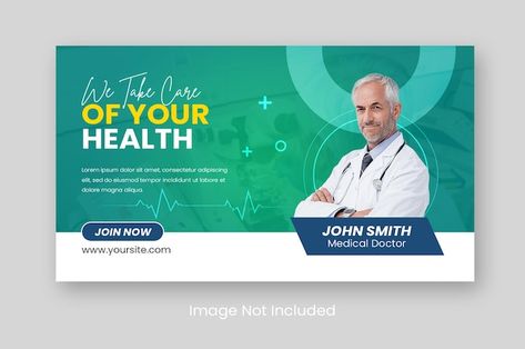 Medical healthcare web banner and youtub... | Premium Psd #Freepik #psd #dentist-banner #dental-template #dental-banner #doctor-banner Medical Camp Poster, Medical Banner Design, Health Banner, Obgyn Doctor, Hero Banner, Hospital Website, Charity Poster, Healthcare Website, Health Marketing