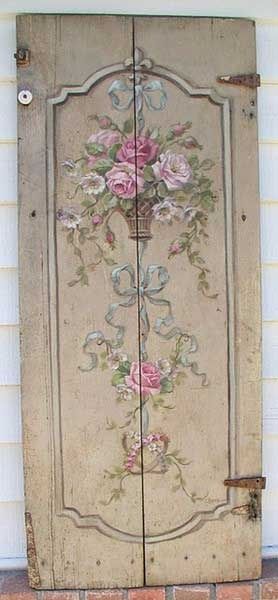 DOOR Shabby Chic Decorating, Cottage Shabby Chic, Interior Vintage, Style Shabby Chic, Shabby Chic Vintage, Old Door, Old Doors, Vintage Door, Hand Painted Furniture