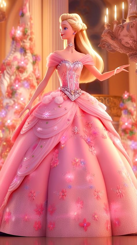 Barbie Doll Pictures Beautiful, Barbie Wallpaper Princesses, Barbie Doll Wallpaper, Beautiful Gown Designs, Barbie Fashion Sketches, Girls Ball Gown, Barbie Cartoon, Wedding Lehenga Designs, Princess Ball Gowns