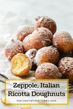 These Zeppole are the most incredibly easy Italian ricotta doughnuts you'll ever make. It's a recipe you'll turn to over and over again for the most light and fluffy fritter to enjoy on your favourite holiday. Ricotta Doughnuts Recipe, Easy Zeppole Recipe, Zeppoli Recipe, Recipe Using Ricotta, Doughnuts Easy, Zeppole Recipe, Italian Cookie Recipes, Italian Recipes Dessert, Ricotta Recipes