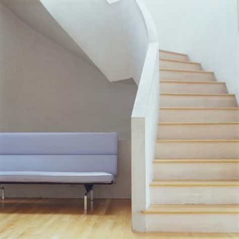 Stairs With Half Wall, Living Room Paint Ideas, Grey Stair Carpet, Room Paint Ideas, Winder Stairs, Wood Stair Treads, Gray Stairs, Stairs Stringer, Half Walls