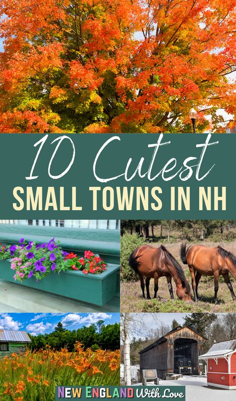 From the academic home of Dartmouth College, to the active lake and mountain towns up north, there is no shortage of charming small towns in New Hampshire. | places to visit in NH | small towns New england | cutest towns in NH | New Hampshire villages | travel destinations New Hampshire | small towns White Mountains | fall in NH