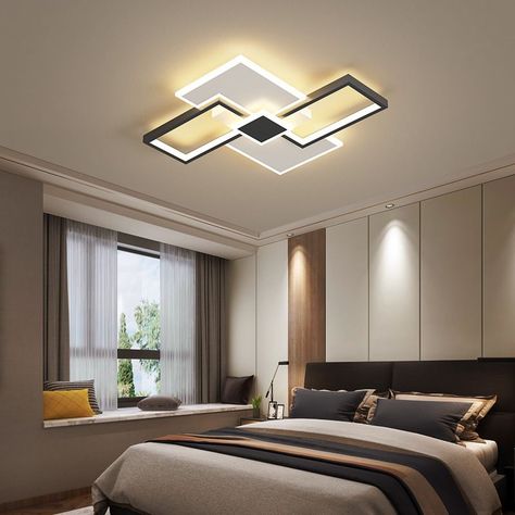 Square Led Ceiling Lights, Hallway To Bedrooms, Ceiling Light For Living Room, Ceiling Lamps Living Room, Led Flush Mount Ceiling Light, Light For Living Room, Living Room Ceiling, False Ceiling Design, Pop Design