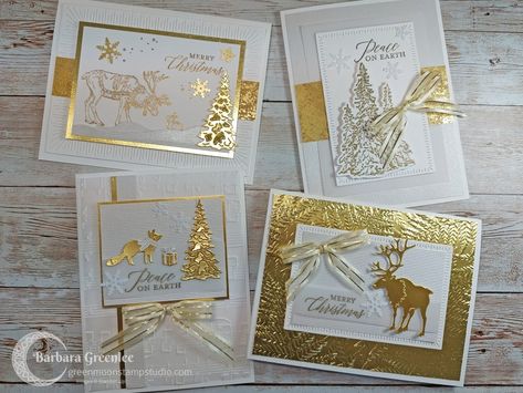 Handmade White And Gold Christmas Cards, Stampin Up Regal Reindeer Cards, Regal Reindeer Stampin Up Cards, Stampin Up Regal Reindeer, Stampin Up Christmas Cards 2023-2024, Regal Reindeer, Xmas Animals, Real Reindeer, Reindeer Christmas Cards