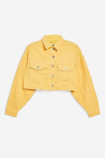 Yellow Denim Jacket Outfit, Yellow Denim Jacket, Jean Jacket Outfit, Diy Denim Jacket, Yellow Clothes, Top Jean, Jean Jacket Outfits, Yellow Denim, Denim Jacket Outfit