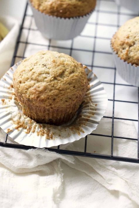 Easy Banana Muffins Recipe Easy Banana Muffins Recipe, Almond Butter Banana Muffins, Vegan Apple Muffins, Extra Bananas, Easy Banana Muffins, Banana Muffin Recipe Easy, Banana Muffins Recipe, Banana Muffins Easy, Peanut Butter Muffins