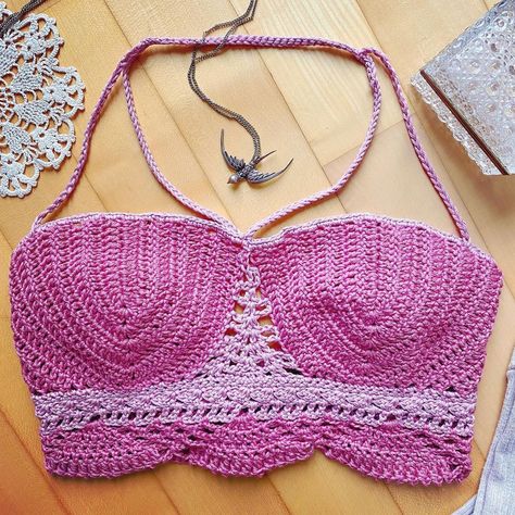 Summer Top Crochet, Bralette Pattern, Top Crochet Pattern, Crochet Tank Tops, Crochet Bra, Crocheting Ideas, Crochet Ladies Tops, Crochet Halter, Crochet Halter Tops