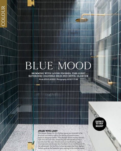 Blue Granite Bathroom, Small Bathroom Blue, Blue Tiles Bathroom, Toilet Blue Tiles, Blue Tile Bathroom Ideas, Big Blue Tiles Bathroom, Mood Bathroom, Gloss Blue Tiles Bathroom, Blue Colour Bathroom Tiles