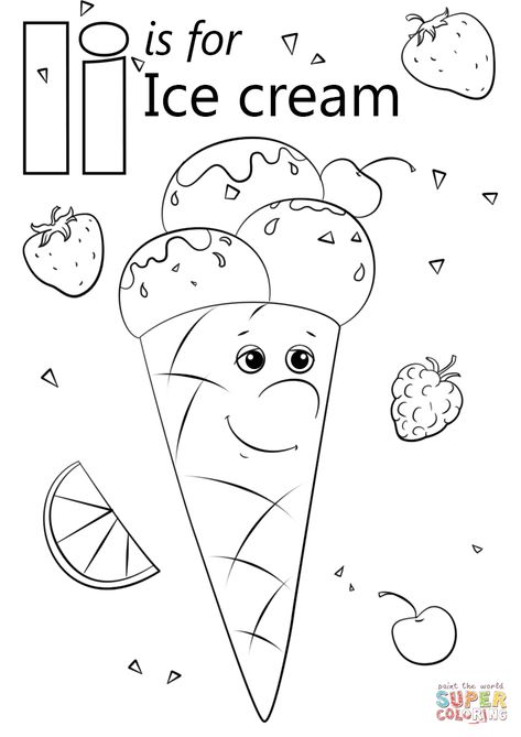 Letter I Free Printables, Letter I Coloring Pages Free Printables, Letter I Ideas For Preschool, Letter I Printables Free, I Is For Ice Cream Craft, Letter I For Preschoolers, Letter I Crafts For Toddlers, I Is For, Letter I Worksheets For Preschoolers