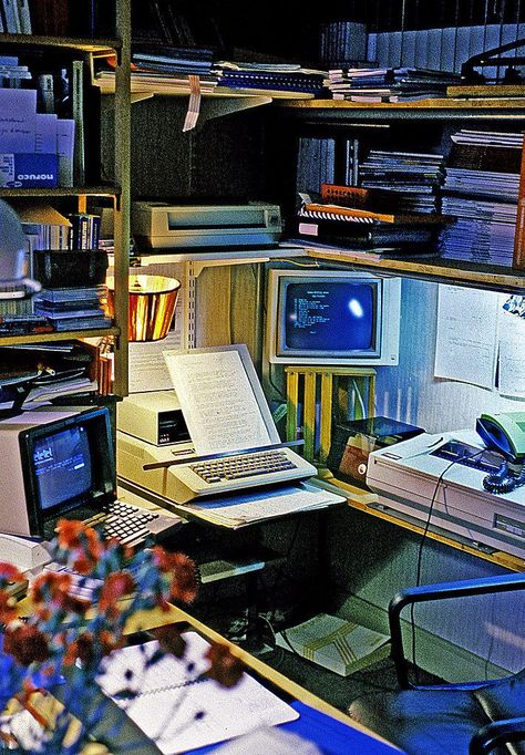 Biohacking Aesthetic, Work Nook, Windowless Office, Alter Computer, Apple Ii, Dynamic Lighting, Bg Design, Retro Office, Computer History