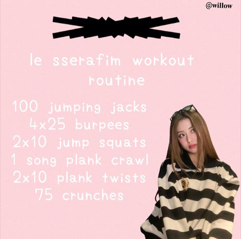 #lesserafim#yunjin#workout 𝐰𝐢𝐥𝐥𝐨𝐰 Leserrafim Workout, Lesserafim Workout, Sserafim Workout, Le Sserafim Workout, Kpop Workout, Lesserafim Yunjin, Silky Skin, Get My Life Together, Jump Squats