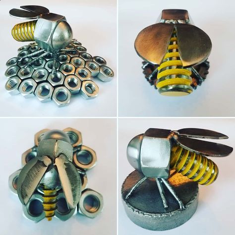 Weld Projects, Reclaimed Art, Metal Bee, Dickens Christmas, Art Fantaisiste, Bee Art, Metal Projects, Scrap Metal Art, Save The Bees