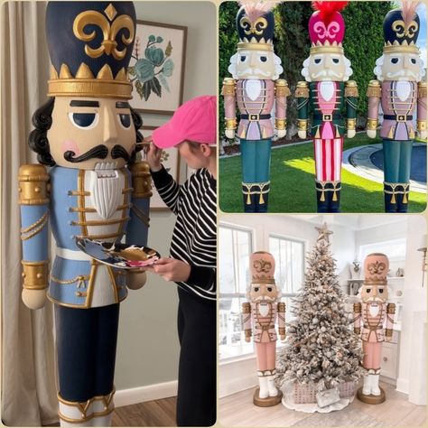 Outdoor Nutcracker, Nutcracker Christmas Decor, White Nutcracker, Nutcracker Christmas Decorations, Nutcracker Christmas, Play Music, Classic Christmas, Christmas Design, Diy Outdoor