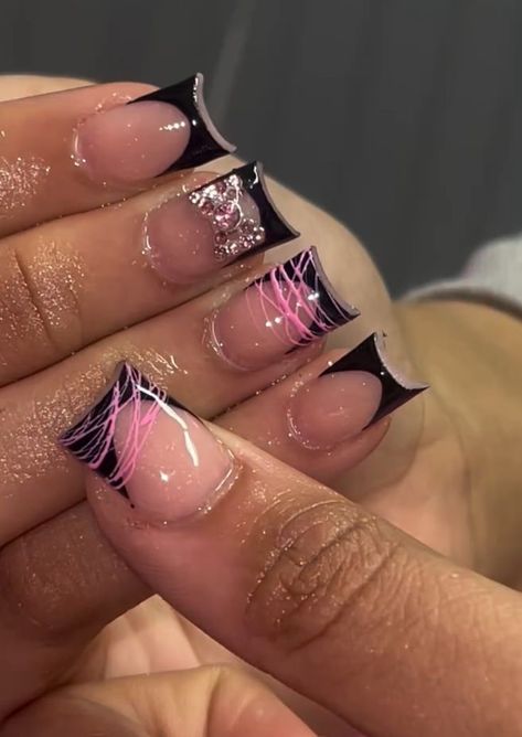 Nails Inspired, Hard Nails, Long Acrylic Nail Designs, Colored Acrylic Nails, Girly Acrylic Nails, French Tip Acrylic Nails, French Acrylic Nails, Short Square Acrylic Nails, Acrylic Nails Coffin Pink