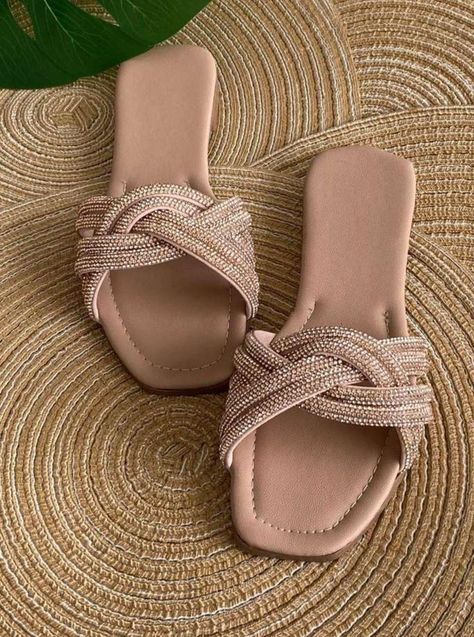 Fancy Slippers For Women, Trending Summer Nails, Stylish Pants Women, Mango Shoes, Fancy Sandals, Fluffy Shoes, Shoe Makeover, Pretty Sandals, Wedding Mehndi