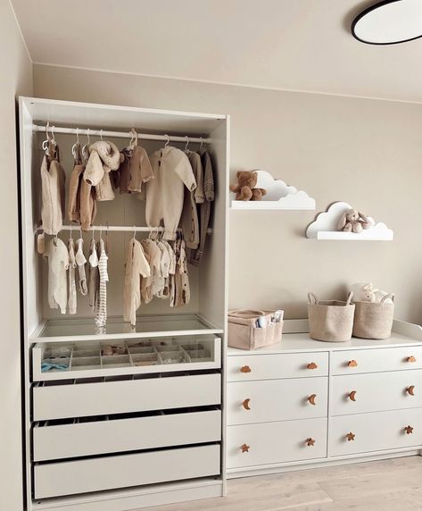 Ikea Baby, Baby Room Closet, Cozy Baby Room, Ivf Journey, Baby Room Organization, Baby Room Themes, Baby Room Neutral, Baby Zimmer, Baby Boy Room Decor