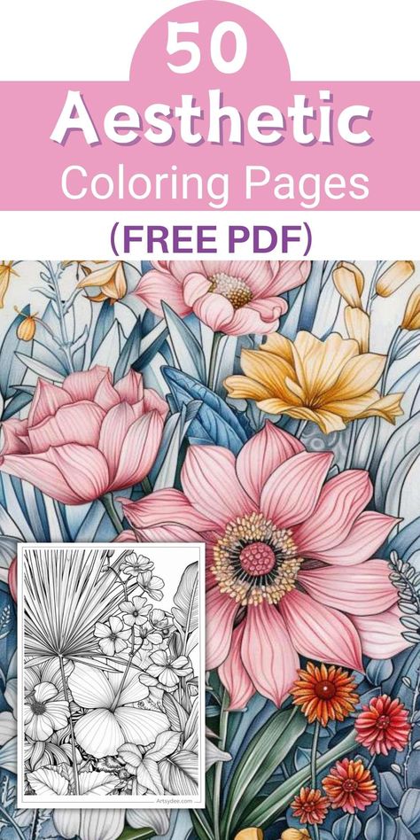 Digital Coloring Pages Procreate Free, Free Procreate Coloring Pages, Coloring Pages For Adults Aesthetic, Aesthetic Coloring Pages Free Printable, Aesthetic Coloring Pages, 50 Aesthetic, Adult Coloring Books Printables, Adult Colouring Printables, Heart Coloring Pages