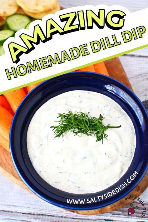 Dill Dip is an incredible appetizer and dip recipe to make! Creamy homemade sour cream and mayo dip is made with fresh dill weed, Dijon mustard, and sour cream! Easy dip recipe raw vegetables, fish, and chicken kabobs! #dip #dill #appetizer #diprecipe Fresh Dill Dip Recipe, Easy Sour Cream Dip, Dill Appetizer, Fresh Dill Dip, Dill Dip Recipe, Dill Dip Recipes, Mayo Dip, Homemade Sour Cream, Dip Recipes Appetizers