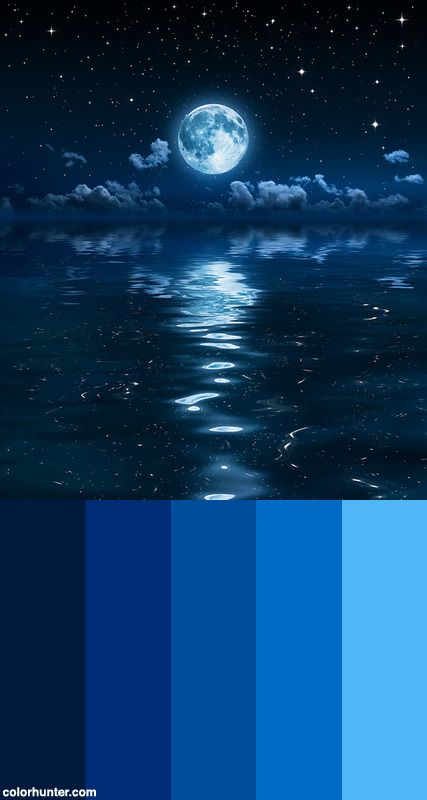 Super+Moon+And+Clouds+In+The+Night+On+Sea+Color+Scheme Night Sky Color Palette The Moon, Blue Moon Color Palette, Night Sky Pallet, Midnight Sky Color Palette, Night Blue Color Palette, Dark Sea Color Palette, Night Pallete Color, Night Sky Colour Palette, Sea Pallet Color