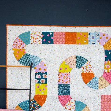 ★  RUBY STAR SOCIETY  ★ on Instagram: "NEW PATTERN COMING SOON: The Game Night Quilt!   The Game Night Quilt is a modular, modern, graphic quilt that is very precut friendly. The design is inspired by a children’s board game and the whimsical Picture Book fabric collection by @kmelkight!  There are 5 different blocks that make up this quilt: Curved Block, Straight Block, Start and End Block, as well as a Background Block. The finished throw size is around 50” x 60”, but can easily be sized up or down to fit your desired quilt size. It is an adventure of your choice!   We made a version for Pivot by @iamrashidacolemanhale as well as Dog Park by @wattsalot, swipe to see those quilts!   This pattern will be available in June when all three collections ship! Dog Park, Picture Book, and Pivot a Board Game Quilt Pattern, Game Board Quilt Block, Video Game Quilt, Book Nerd Quilt Pattern, Songbook Fabric Quilt, Astrodelic Quilt Pattern, Book Fabric, Ruby Star Society, Star Ruby