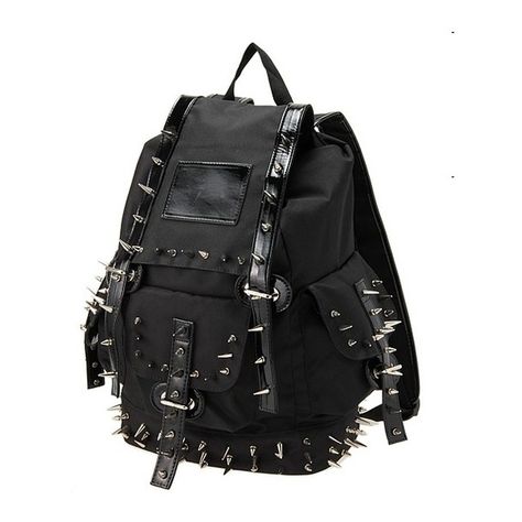 Shadow Apparel, black spiked Gothic backpack! | Style ❤ liked on Polyvore featuring bags, backpacks, accessories, goth bags, gothic bags, backpacks bags, gothic backpack and rucksack bag Gothic Backpacks, Spike Bag, Mode Steampunk, Gothic Bag, Knapsack Bag, Gothic Clothes, Gothic Accessories, Estilo Punk, Alt Fashion