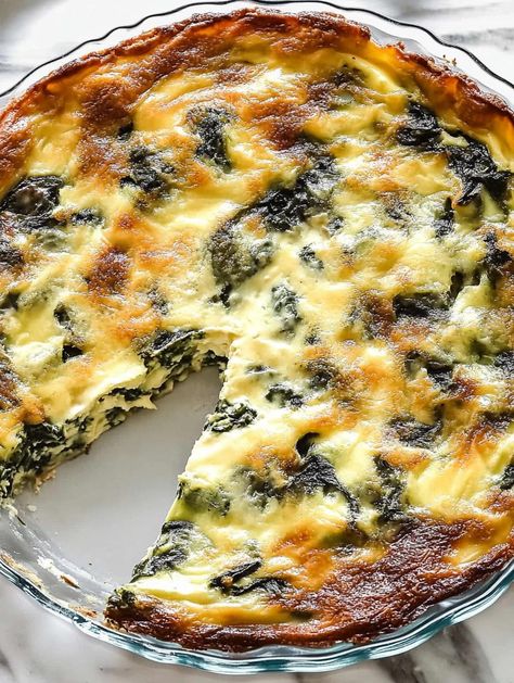 Crustless Spinach Quiche Clean Eating Quiche Recipes, Spinach Swiss Quiche, Chicken And Spinach Quiche, Weight Watchers Crustless Quiche, Spinach And Egg Quiche, Spinach And Feta Quiche Crustless, Crustless Spinach Feta Quiche, Quiche Recipes Crustless Spinach, Breakfast Crustless Quiche