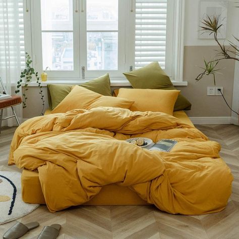 Gold Bedding Sets, Unique Duvet Covers, Yellow Comforter, Yellow Duvet, Modern Bed Set, Duvet Covers Yellow, Geometric Duvet Cover, Gold Bed, 100 Cotton Duvet Covers