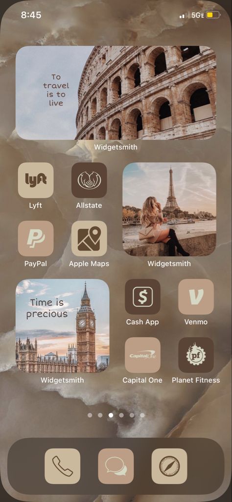 Iphone home screen, Neutral phone theme, iphone app design, beige aesthetic, brown tones, brass, vintage vibes, classic, fancy, boujee, lifestyle, Instagram feed, minimal style, tan tint, details, filler photo, collage, pinterest inspo, coffee, mustang, beach, travel, destination, paris, nyc, london #neutralstyle #neutraldecor #phonebackground #pampas #travel #coffee #photography #beachlife Paris Phone Theme, Phone Themes Beige, Lifestyle Instagram Feed, Ios16 Aesthetic, Collage Pinterest, Boujee Lifestyle, Vintage App, Theme Iphone, Classic Phones