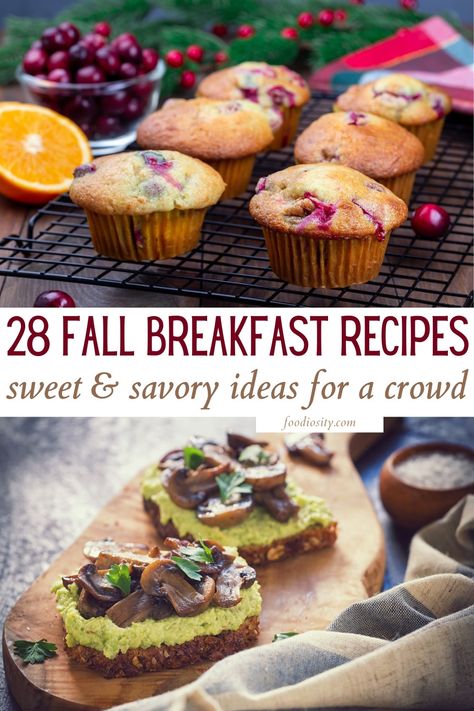 28 Fall Breakfast Recipes For A Crowd - Foodiosity Fall Continental Breakfast, Make Ahead Breakfast For Guests, Fall Breakfast Buffet, Fall Breakfast Healthy, Savory Fall Breakfast, Fall Breakfast Ideas Savory, Fall Breakfast Ideas For A Crowd, Fall Brunch Recipes, Fall Brunch Ideas