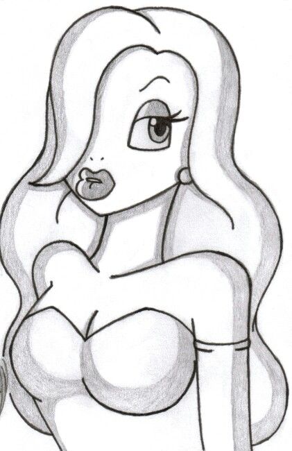 Jessica Rabbit Drawing Sketches, Jessica Rabbit Tattoo Ideas, Jessica Rabbit Sketch, Jessica Rabbit Drawing, Things To Trace, Jessica Rabbit Art, Cartoon Character Coloring Pages, Character Coloring Pages, Jessica Rabbit Cartoon