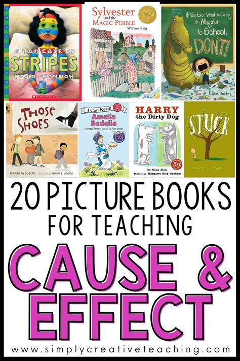 Cause And Effect Read Alouds, Cause And Effect Books, Cause And Effect First Grade, Cause And Effect Activities 3rd, Cause And Effect Examples, Ell Resources, First Grade Books, Cause And Effect Activities, Bad Case Of Stripes