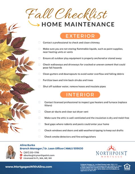 Believe it or not...it is FALL!! Time to prepare your home using this quick reference guide. 🍁 Protect your greatest investment by being proactive with maintenance. #greatinvestment #beingproactive #beproactive #falltime #fall #home #maintenance #prepare #protect #homeisaninvestment #Fallmaintenance #homeowner #mortgagelendertips Fall Home Maintenance, Fall Checklist, Mother Culture, Fall Maintenance, Being Proactive, Outdoor Pool Area, Clean Air Ducts, Lawn Fertilizer, Air Ducts