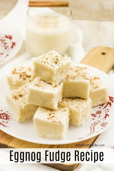 Eggnog Fudge Recipe, Gingersnap Crust Recipes, Best Eggnog Recipe, Orange Fudge, Holiday Fudge Recipes, Nougat Recipe, Cranberry Fudge, Eggnog Fudge, Holiday Fudge