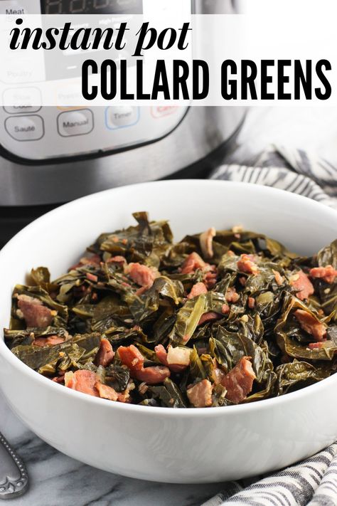 Instant Pot Collard Greens Recipe, Collard Greens With Ham, Instant Pot Collard Greens, Collard Greens With Bacon, Large Family Table, Southern Greens, Collard Greens Recipe, Instant Pot Dinner Recipes, Family Table