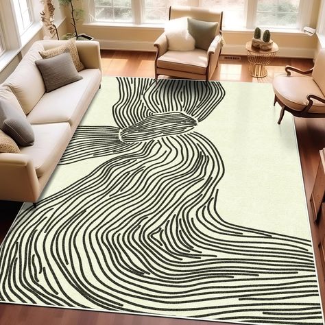 Striped Living Room, Living Room Throws, Kitchen Home Office, 4x6 Rug, Abstract Area Rug, 4x6 Area Rugs, 6x9 Area Rugs, Floor Carpet, Rug Modern