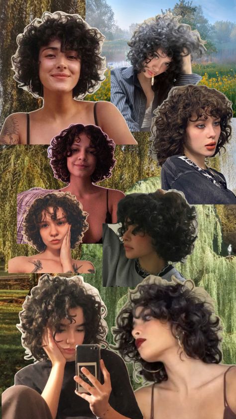 Wavy Hair Short, Curly Wavy Hair, Natural Curly Hair Cuts, Curly Hair Photos, How To Curl Short Hair, Hair Inspiration Short, Curly Pixie, Short Curly Haircuts, Short Curls