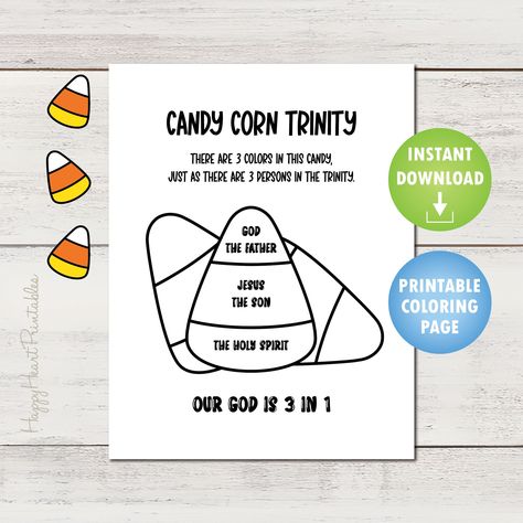 Candy Corn Christian Craft, Candy Corn Trinity, Jesus Printable, Christian Classroom, Craft Printables, Sunday School Kids, The Holy Trinity, Christian Crafts, Sermon Notes